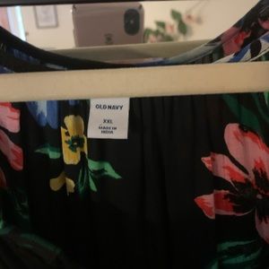 Old navy black printed long sleeve dress